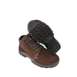 COTURNO ECOSAFETY DE SEGURANÇA UNISSEX EM COURO COM C.A REF PS-139/AP-015 COR CAFÉ