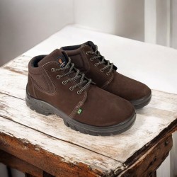 COTURNO ECOSAFETY DE SEGURANÇA UNISSEX EM COURO COM C.A REF PS-139/AP-015 COR CAFÉ