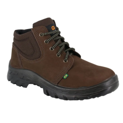 COTURNO ECOSAFETY DE SEGURANÇA UNISSEX EM COURO COM C.A REF PS-139/AP-015 COR CAFÉ