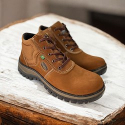 COTURNO ECOSAFETY ADVENTURE E TRILHA UNISSEX EM COURO COM C.A PS-195 AP-200 COR NOBUCK FERRUGEM