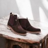 BOTINA F1000 FEMININA NOBUCK CAFÉ/ROSA REF 1013
