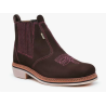 BOTINA F1000 FEMININA NOBUCK CAFÉ/ROSA REF 1013
