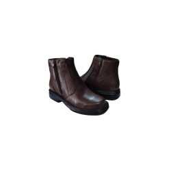 BOTINA LUFLEX C/ ZÍPER CAFÉ REF 7002