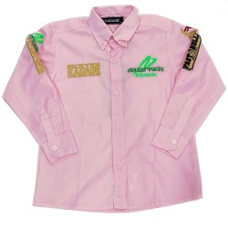 CAMISA RADADE M/L BORDADA INFANTIL MENINA ROSA 2 REF GREEN