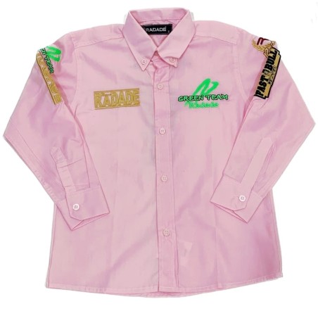 CAMISA RADADE M/L BORDADA INFANTIL MENINA ROSA 2 REF GREEN