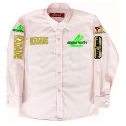 CAMISA RADADE M/L BORDADA INFANTIL MENINA ROSÊ REF GREEN