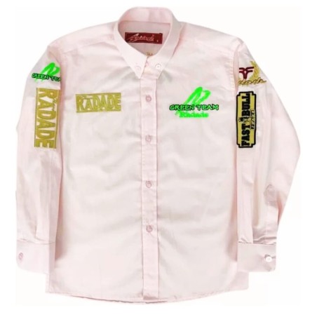 CAMISA RADADE M/L BORDADA INFANTIL MENINA ROSÊ REF GREEN