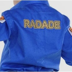 CAMISA RADADE M/L BORDADA INFANTIL MENINO AZUL REF BRANDS