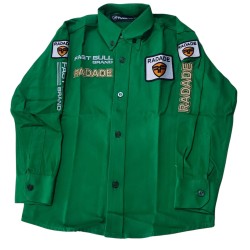 CAMISA RADADE M/L BORDADA INFANTIL MENINO VERDE REF BRANDS