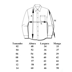 CAMISA RADADE M/L BORDADA INFANTIL MENINO VERDE REF BRANDS