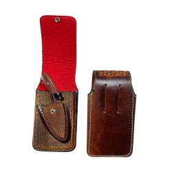 CAPA PARA CELULAR EM COURO COM FACA